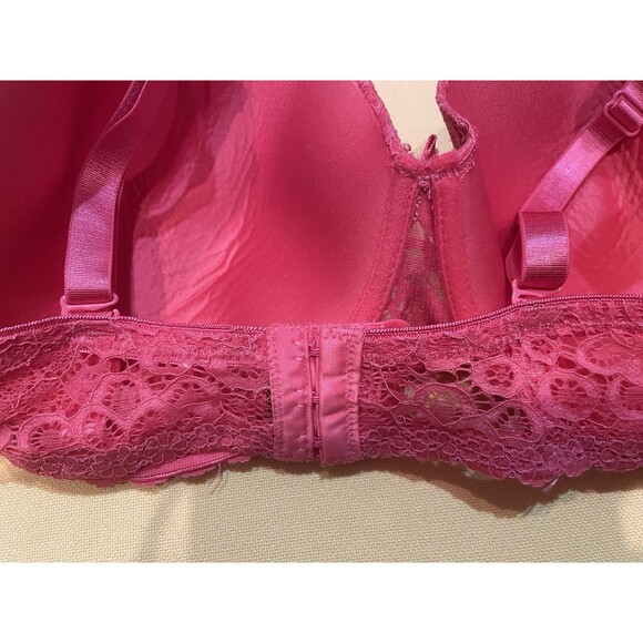 Rene Rafe Full Size Bra Size 44D Bright Pink Removable Straps - Picture 1 of 6